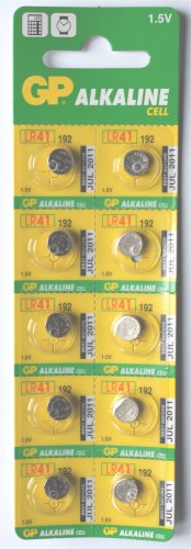 10 X HS AG3 192 LR41 Alkaline batteries Strip of 10