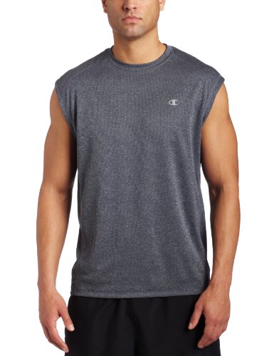 Champion Men’s Double Dry Training Muscle T Shirt,Slate Gray Heather,Large