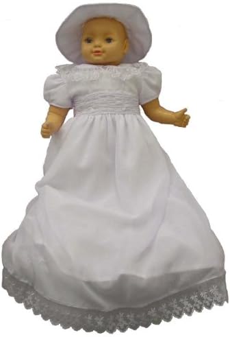 Christening Baby Gown Chiffon Drees with Lace Collar (12m-24m)