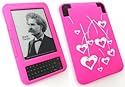 EMARTBUY AMAZON KINDLE 3 3G + Wi-Fi SILICON CASE/COVER/SKIN HEARTS HOT PINK