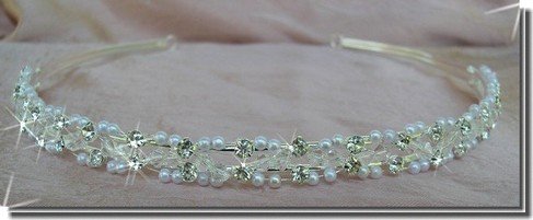 Click here to buy Bridal Wedding Tiara Crown With Pearls and Crystals 55915 by HobbyStreet.