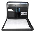 Black 10652 600D Polyester Zipped Portfolio with Pu trim