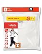 Boys Hanes 5 Pack Cotton Crew Neck T-Shirt White - B21385