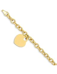 14k Dangle Heart Bracelet
