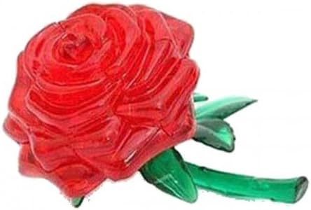 44 Piece Translucent Crystal 3D Rose Puzzle (Red)
