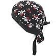 New Black, Jolly Roger Sewn - Fitted Molded Pirate Bandana Bandanna, Biker Skull Hat Cap, Head Scarf