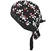 New Black, Jolly Roger Sewn - Fitted Molded Pirate Bandana Bandanna, Biker Skull Hat Cap, Head Scarf