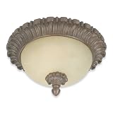 Royce Lighting RFM2156-27 Tuscany Flush Mount Ceiling Fixture Peruvian Bronze with Stone Alabaster Globe