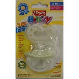 New Playtex Binky one piece BPA FREE pacifiers 0+ months boy colors