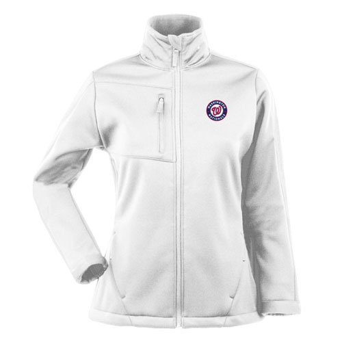 Washington Nationals Womens Jacket - MLB Antigua Ladies Traverse Performance Jacket - White