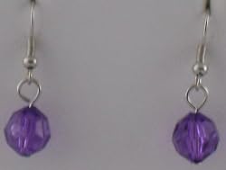 Purple Gem Cut Globes Earrings