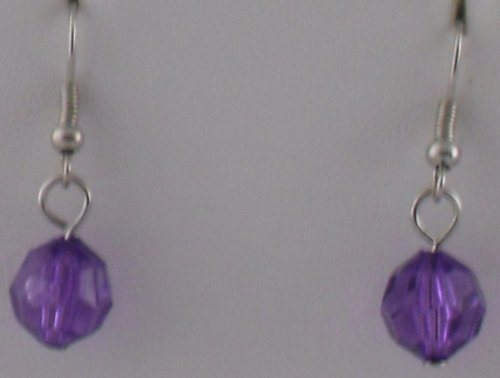 Purple Gem Cut Globes Earrings
