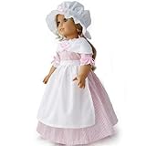Colonial Pink Striped School Work Gala Gown Dress 5 Piece Outfit Set Fits American Girl 18' Doll Felicity Elizabeth