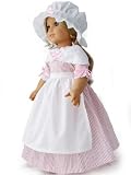 Colonial Pink Striped School Work Gala Gown Dress 5 Piece Outfit Set Fits American Girl 18