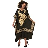 Gold Print Mask Rayon Caftan