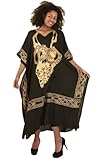 Gold Print Mask Rayon Caftan Kaftan – Available in Black and White