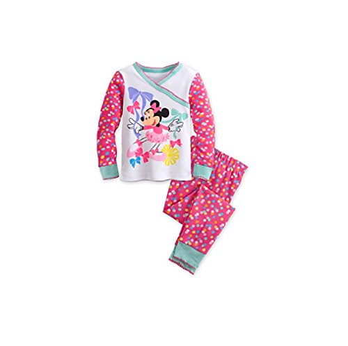 Disney Store Minnie Mouse Clubhouse Polka Dots PJ Pals Pajama Sleep Set Girls