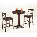 IMAGE OF 3pc Counter Height Bar Table and Stools Set in Coffee Finish