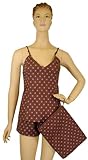 Pink Mauve Polka Dot French Elegant Design Baby Doll Pajamas Shorts and Camisole set with travel pouch ~ 3 sizes