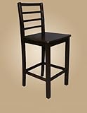 East West Furniture LS-CAP-W Lily stool with ladder-styled back - Cappuccin ....