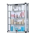 Glasvitrine mit 4 Ebenen und Schloss