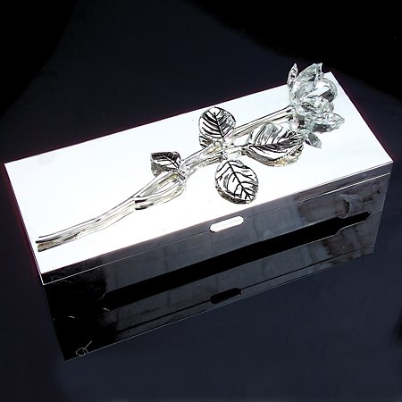 Godinger Silver-Plated Jewelry Box with Rose