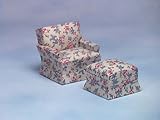 Dollhouse Miniature Chair & Ottoman