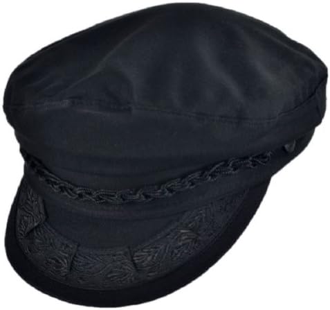 Black Canvas Greek Fishermans Cap Size 57