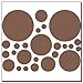 Instant Murals 25 Polka Dot Wall Transfer Stickers - Chocolate Brown