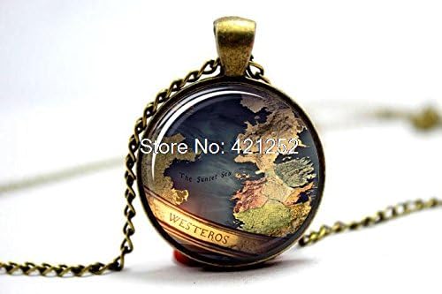 ArtShop Fashion Jewelry Game Of Thrones Westeros Map Necklace Glass Photo Cabochon Necklace Christmas gift