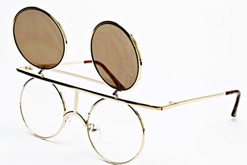 V08-vp Style Vault Small Lens Round Sunglasses (ADN Gold-Brown Mirror, uv400)