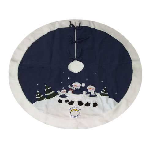 San Diego Chargers NFL Snowman Holiday Tree Skirt (48-inch)