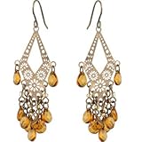 Amber Beaded FLOWERING CHANDELIER Earrings
