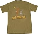 Rocky and Bullwinkle Grab Some Tail Distressed Beige T-Shirt