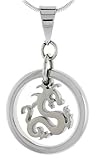13/16 (21 mm) Surgical Steel Dragon Pendant