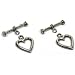 2 Bali Toggle Heart Clasps Bead Bracelet Necklace Parts