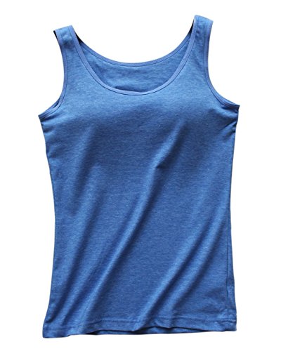 Vogue of Eden Women's Slim Fit Athletic Tank Top with Built in Sport Bra