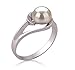 PearlsOnly - Clare White 6-7mm AAA Quality Freshwater 925 Sterling Silver Cultured Pearl Ring - Size-7