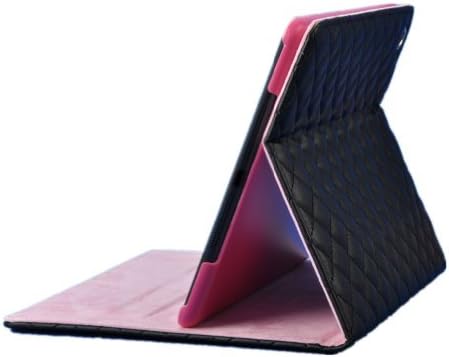 CASEWOOT iPad mini 2 1 Folio Quilted (Black) Case - iPad mini with Retina Display PU Leather Smart Cover Auto Sleep / Wake Feature - (iPad mini 2, Black)
