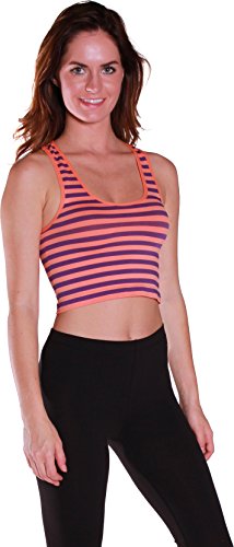 Emmalise Women's Athletic Work Out Compresion Crop Sports Tank Top