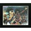 Michael Jordan (Guarding Magic Johnson) Sports Poster Print - 11x17