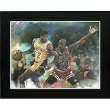Michael Jordan (Guarding Magic Johnson) Sports Poster Print - 11x17
