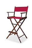 Telescope Casual Heritage Bar Height Director Chair - Red with Walnut Frame