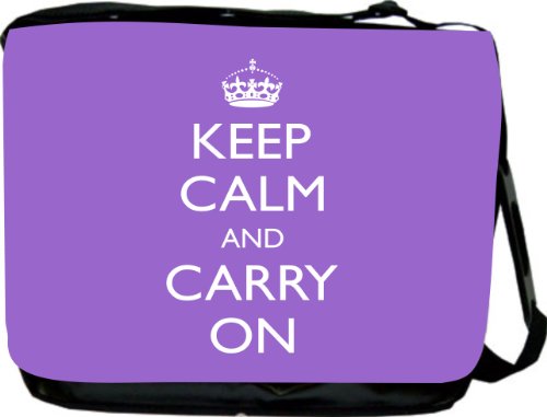 Rikki KnightTM Keep Calm and Carry On - Violet Messenger BagB0058W41XC