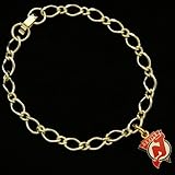 NHL New Jersey Devils Ladies Gold-Tone Charm Bracelet