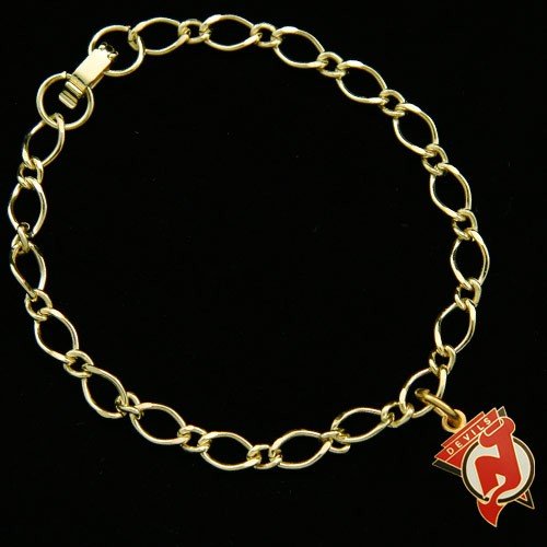 New Jersey Devils Ladies Gold-Tone Charm Bracelet