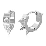 Stainless Steel Spike Studded Huggie Earrings