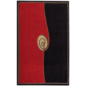 Upsilon Area Rug, 2'4x4'8, BRICK ESPRESSO