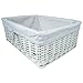White + White Wicker Basket in Medium Size