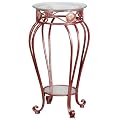 Medallion Pedestal Table - Red/ Gold